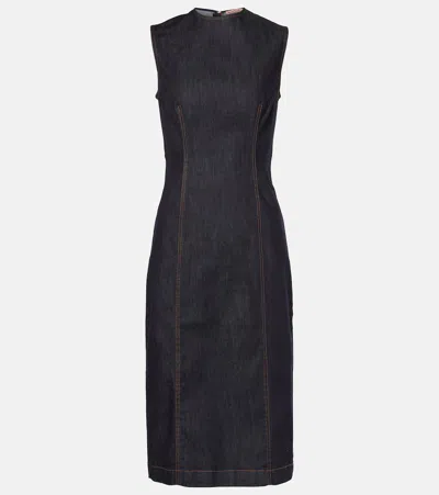 Acne Studios Denka Stretch Denim Sheath Dress In Indigo Blue