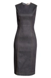 Acne Studios Denka Stretch Denim Sheath Dress In Indigo Blue