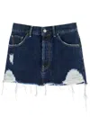 ACNE STUDIOS DESTROYED DENIM MINI SKIRT