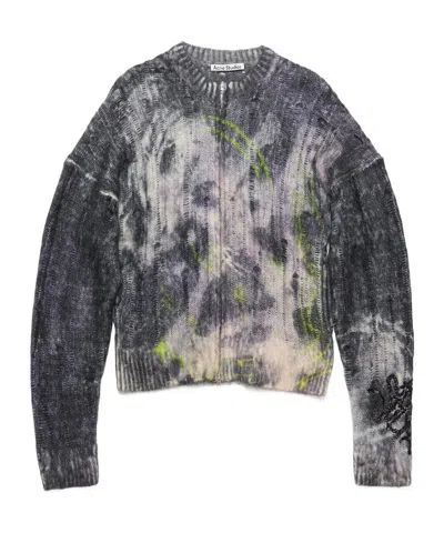 Acne Studios Destroyed Sweater In Gray