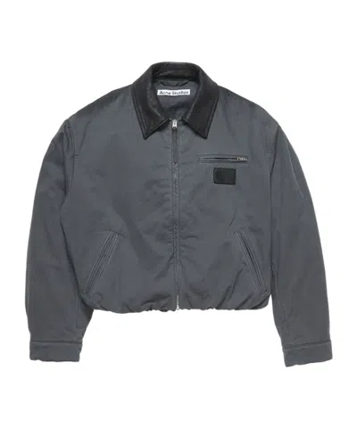 Acne Studios Detachable-hood Jacket In Gray