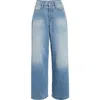 Acne Studios Devon Dirty Halo Coated Denim Minidress In Mid Blue