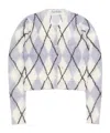 Acne Studios Lilac And Grey Mohair Sweater In White