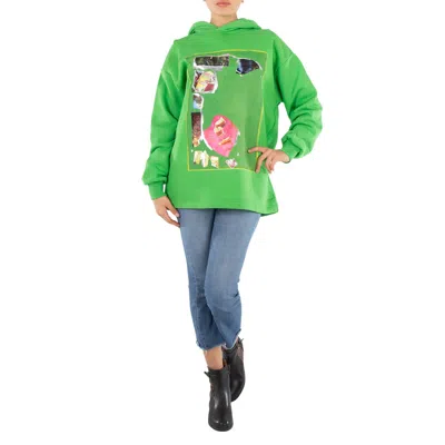 Acne Studios Digital Print Hooded Sweatshirt In Green
