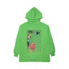 Acne Studios Digital Print Hooded Sweatshirt In Green In Green