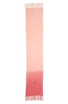 Acne Studios Dip Dye Scarf In Pink Flou/pink