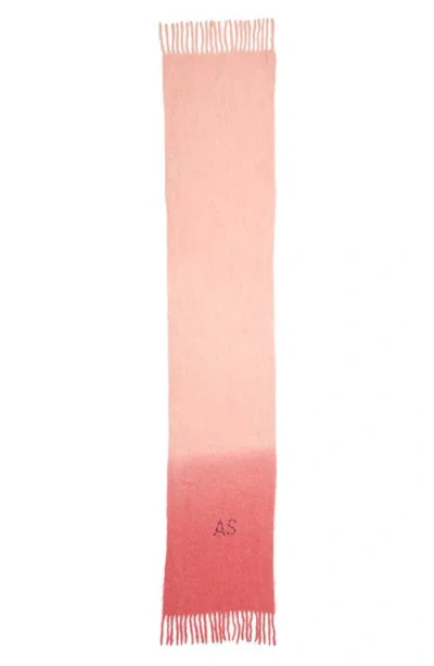 Acne Studios Dip Dye Scarf In Pink Flou/pink