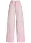 Acne Studios Dirt-effect Wide-leg Jeans In Pink