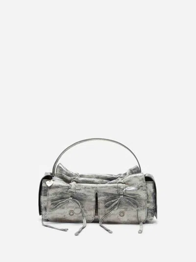 Acne Studios Dirty Snow Shoulder Bag In Gray