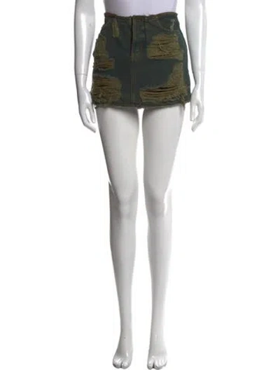 Pre-owned Acne Studios Distressed Accents Mini Skirt In Black