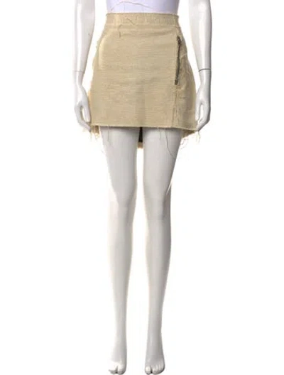 Pre-owned Acne Studios Distressed Accents Mini Skirt In Neutral