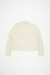 Acne Studios Distressed Cable Jumper In Pale Beige