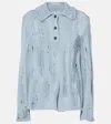 Acne Studios Distressed Organic Cotton And Wool-blend Sweater In Blue