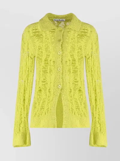 Acne Studios Distressed Cotton Knit Cardigan