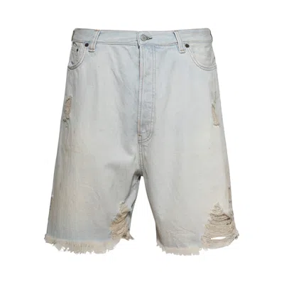 Pre-owned Acne Studios Distressed Denim Bermuda Shorts 'light Blue/white' | Purple | Men's Size 42