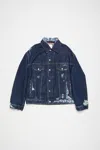 Acne Studios Distressed Oversize Denim Jacket Blue In Blue