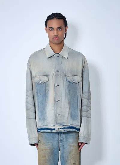 Acne Studios Rye Holo Mermaid Coated Denim Jacket In Light Blue