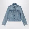 Acne Studios Distressed Denim Jacket Light Blue In Light Blue