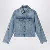 Acne Studios Distressed Denim Jacket Light Blue In Black