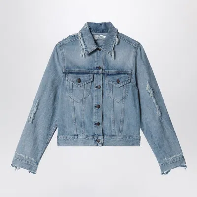 Acne Studios Distressed Denim Jacket Light Blue Women