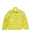 Acne Studios Distressed Denim Jacket In Yellow