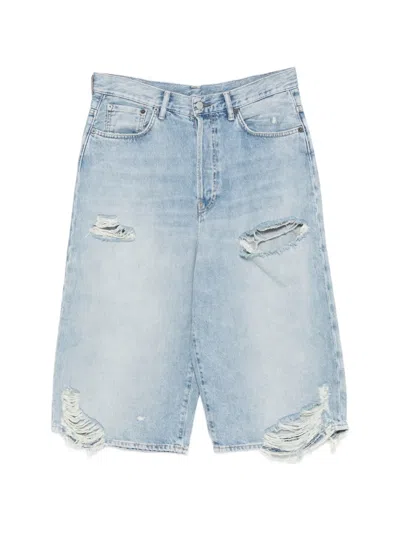 Acne Studios Jeans-shorts In Distressed-optik In Blue