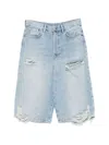 Acne Studios Jeans-shorts In Distressed-optik In Blue