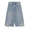 Acne Studios Distressed Denim Shorts Light Blue In Xs