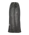 Acne Studios Printed Stretch Cotton Midi Skirt In Black