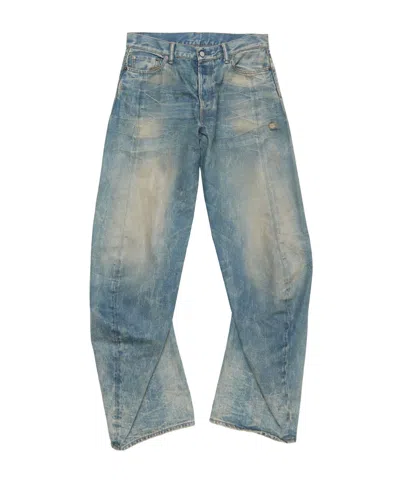 Acne Studios Distressed Denim Trousers In Blue