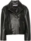 Acne Studios Black Biker Leather Jacket In Black
