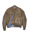 Acne Studios Dyed Denim Bomber Jacket In Green