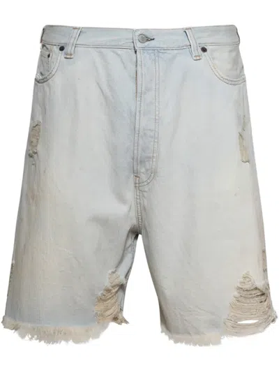 Acne Studios Distressed-effect Shorts In Blue