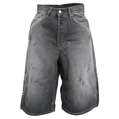 Pre-owned Acne Studios Distressed Faded Jorts In Black Cotton In Multi
