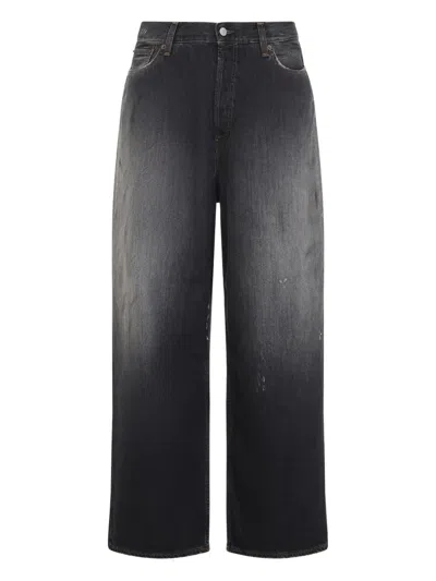 Acne Studios Trafalgar Wide Leg Jeans With Faded Effect In Black