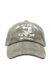 Acne Studios Distressed Logo Baseball Cap In Green