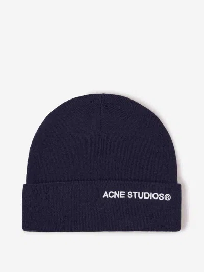 Acne Studios Distressed Logo Beanie