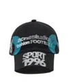 Acne Studios Distressed Logo Cap In Black
