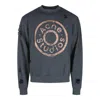 Acne Studios Distressed Logo Printed Sweatshirt In Black Wash
