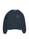 Acne Studios Distressed Logo Sweatshirt In Blue