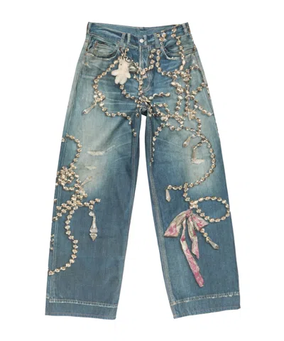 Acne Studios Distressed Loose Fit Jeans In Blue