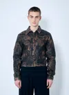 Acne Studios Mens Spread-collar Distressed Regular-fit Denim Jacket Brown In Brown
