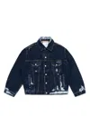 Acne Studios Distressed Oversize Denim Jacket Blue In Blue