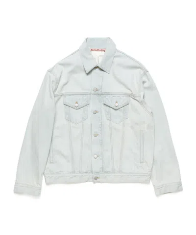 Acne Studios Distressed Panelled Denim Jacket In Light Blue