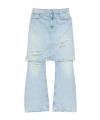 Acne Studios Distressed Layered Wide-leg Jeans In Blue