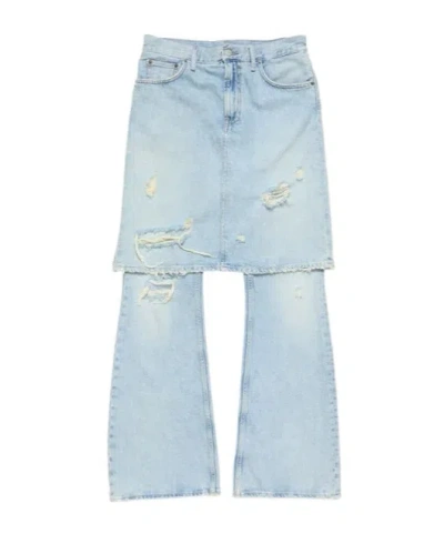 ACNE STUDIOS ACNE STUDIOS LOGO PATCH DISTRESSED PANELLED JEANS