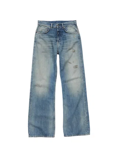 Acne Studios Distressed Regular-fit Jeans In Blue