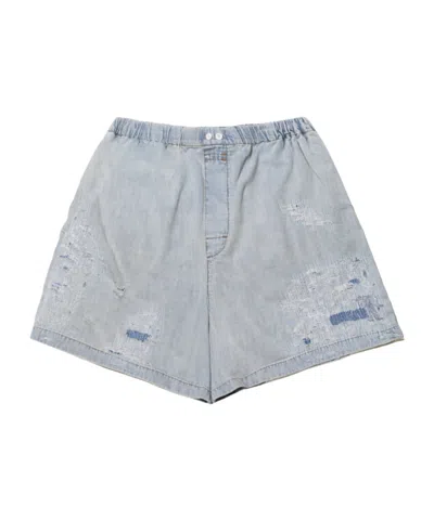 Acne Studios Distressed Shorts In Gray