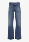 Acne Studios Distressed Straight-leg Jeans In Blue