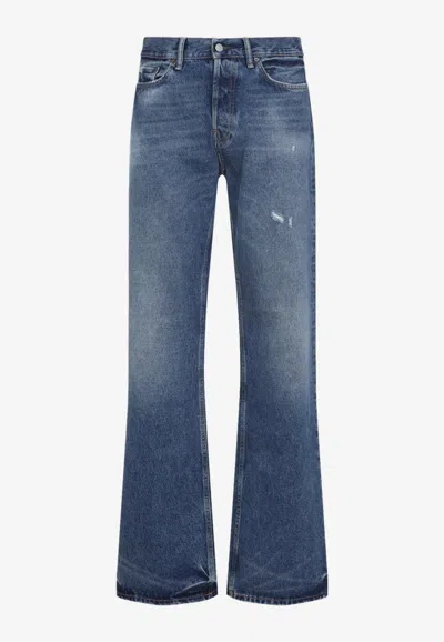Acne Studios Distressed Straight-leg Jeans In Blue